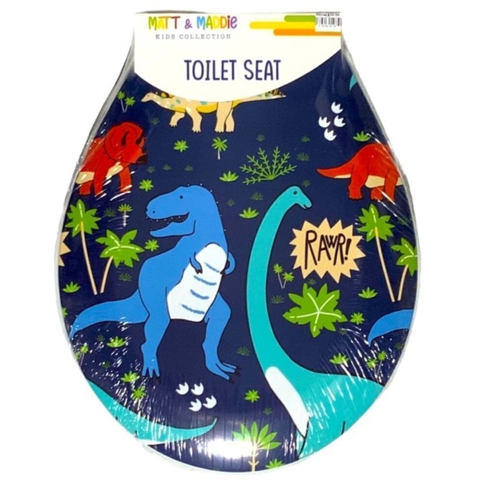 Matt & Maddie Toilet Seat Dinosaur Kids Bath Roar Collection Accessory Blue